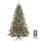 Costway 7.5 FT Artificial Christmas Tree with 360° Quick Power
