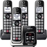 Panasonic - KX-TGD864S Link2Cell DECT 6.0 Expandable Cordless Phone System with Digital Answering System - Black with Silver Rim