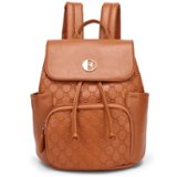 Elle Compass 10L Vegan Leather Monogram Mini Backpack Brown  display picture 3