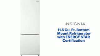 白 ボトムス reflem Insignia™ 11.5 Cu. Ft. Bottom Mount Refrigerator with ENERGY
