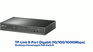 TP Link 8 Port Gigabit (10/100/1000Mbps) Desktop Unmanaged PoE
