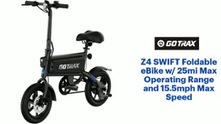 GoTrax Z4 SWIFT Foldable eBike w/ 25mi Max Operating Range and