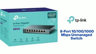 TP Link 8 Port 10/100/1000 Mbps Unmanaged Switch Black TL-SG608