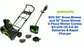 Greenworks 80V 20” Snow Blower, and 12