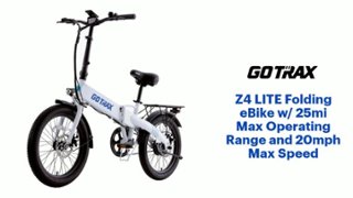 GoTrax Z4 LITE Folding eBike w/ 25mi Max Operating Range and 20mph