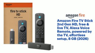 Amazon Fire TV Stick 2nd Gen HD, free & live TV, Alexa Voice