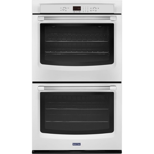 Maytag - 27" Built-In Double Electric Wall Oven - White-Front_Standard 