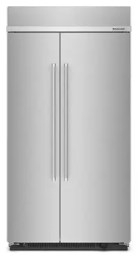 Front. KitchenAid - 25.5 Cu. Ft. Side-by-Side Refrigerator with Under-Shelf Prep Zone - Stainless Steel with PrintShield Finish.