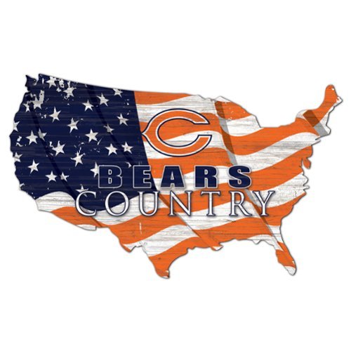 Fan Creations - Chicago Bears USA Flag Cutout Sign - Multicolor-Front_Standard 