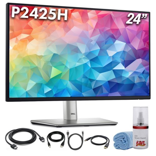 Dell - P2425H 24" Full HD, (1920 x 1080) Display, 16:9 IPS, LED, 100Hz Monitor Bundle - Black-Front_Standard 