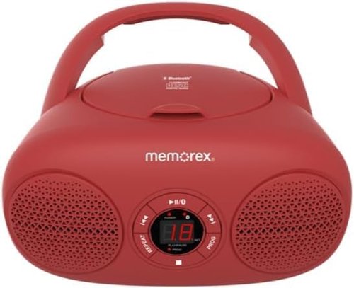 Memorex - BCD30 Bluetooth Top Loading CD Player - Red-Front_Standard 