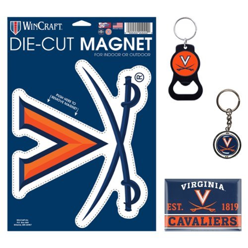 WinCraft - Virginia Cavaliers 4-Pack Key Rings and Magnets Set - Multicolor-Front_Standard 