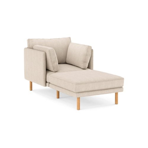 Burrow - Modern Field Armchair with Attachable Ottoman - Oatmeal-Front_Standard 