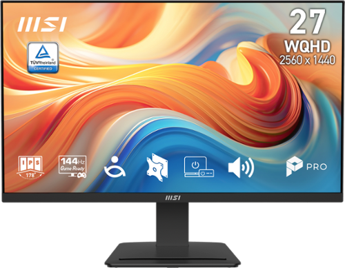 MSI - PRO MP273Q E14 27" IPS QHD 144Hz 1ms FreeSync Business Monitor with Built-in Speakers (DisplayPort, HDMI ) - Black