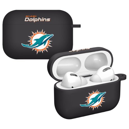 Artinian - Miami Dolphins AirPods Pro Silicone Case Cover - Black-Front_Standard 