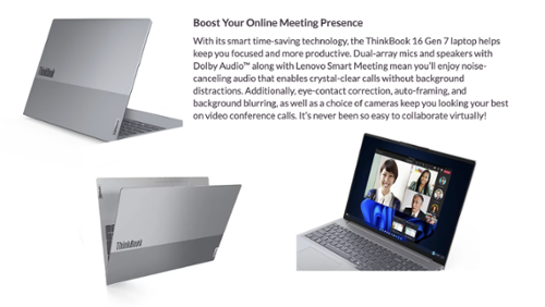 Lenovo Upgraded ThinkBook 16 Laptop 16.0 WUXGA (AMD Ryzen 5 7533HS