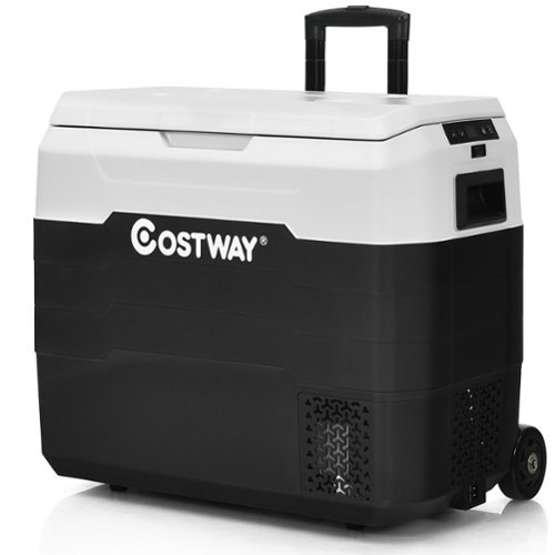 Costway - 42 QT Portable Car Refrigerator Dual-Zone Car Cooler - White