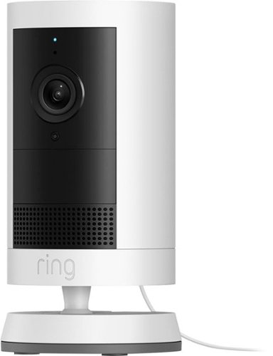 Ring Outdoor Cam Plus Plug-In 2K Video with Low-Light Vision and Flexible Mounting - White