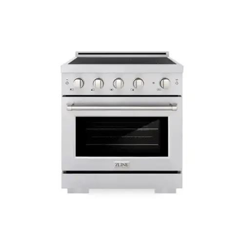 Front. ZLINE - 30 in. 4.2 cu. ft. Paramount Freestanding Induction Range with 4 Burners and Electric Oven in Stainless Steel - Stainless Steel.