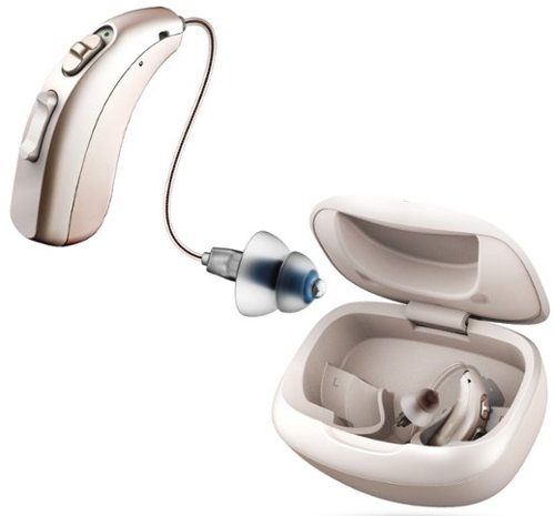 LINNER - Mercury OTC Rechargeable Hearing Aids for Seniors with Noise Cancellation, Easy to Use, 3 Modes, 9 Volume Levels - Beige Gold