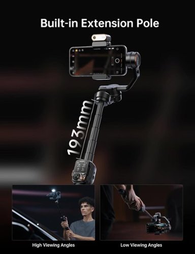 Hohem iSteady M7 3-Axis Gimbal Stabilizer for Smartphone w/ AI Tracking, Remote Control, Extendable Pole, & Magnetic RGB Light - Black WORLDWIDE DELIVERY