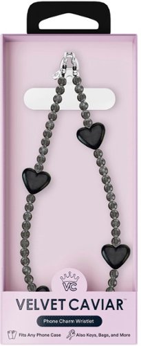 VELVET CAVIAR Phone Charm Wristlet - Black Heart WORLDWIDE DELIVERY