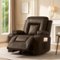 CloudRest Pro - Recliner Chair with Cup Holders PU Rocking Chair with Side Pockets Single Sofa Seat - Brown-Front_Standard
