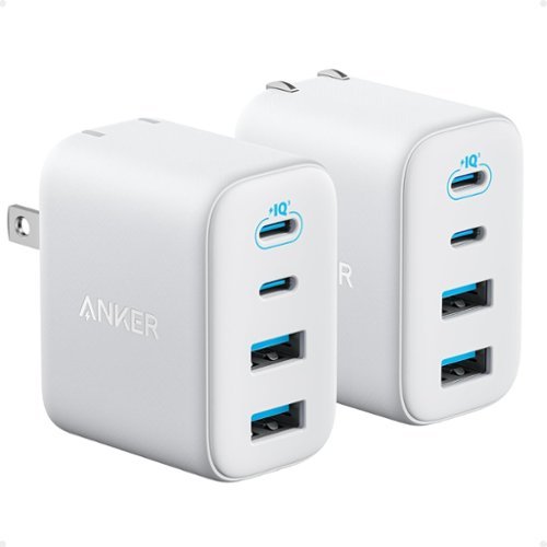 Anker - Zolo USB C Charger Block, 2-Pack 4-Port Wall Adapter - White-Front_Standard 