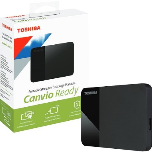 Toshiba - Canvio Ready HDTP310XK3AA 1 TB Portable Hard Drive - External - MAC Device Supported - USB 3.0 - 1 / - Black-Front_Standard 