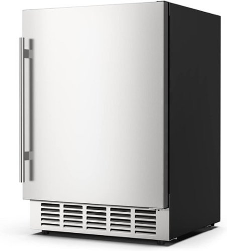 Mirfee - 24" Outdoor Beverage Fridge - Holds 190 Cans, Built-in/Freestanding, Weatherproof Stainless Steel - Silver Single Door (Foam Door)-Front_Standard 