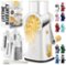 Zulay Kitchen - Rotary Cheese Grater 5 Blade Cheese Shredder with Reinforced Suction & 5 Interchangeable Drums - White and Gold-Front_Standard