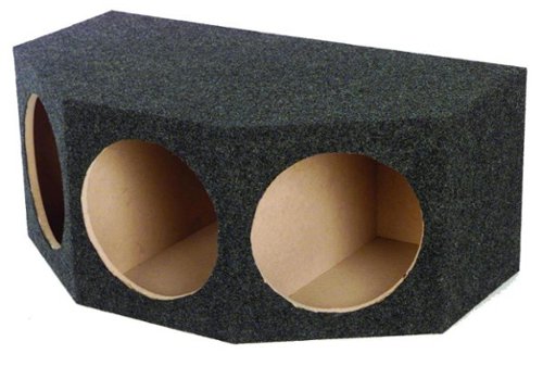 QPower - BASS12 3 Hole 12" Sealed Car Subwoofer Enclosure Box | 35 x 20.25 x 15 - Charcoal Gray-Front_Standard 
