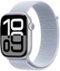 Apple Watch Series 10 (GPS) 46mm Aluminum Case with Blue Cloud Sport Loop - Silver - (2024)-Angle_Standard