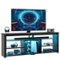 Bestier - 70" Gaming TV Console for TVs up to 75" featuring LED Lighting Storage and Adjustable Shelves - Black-Front_Standard