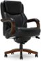 La-Z-Boy - Delano Big & Tall Bonded Leather Executive Chair - Jet Black/Mahogany-Front_Standard
