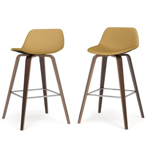 Simpli Home - Randolph Bentwood Counter Height Stool (Set of 2) - Dijon Yellow-Front_Standard 