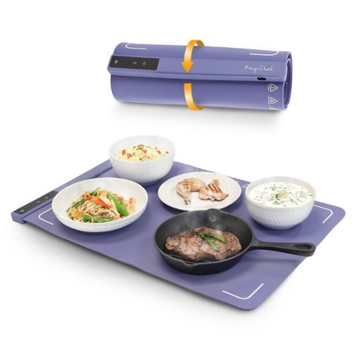 MegaChef - 23x15.75 Inch Silicone Warming Mat with Variable Temperature Settings & Digital Display - Purple-Front_Standard 