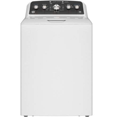 GE - 4.5 Cu. Ft. High-Efficiency Top Load Washer with Spanish Control Panel - White with Matte Black