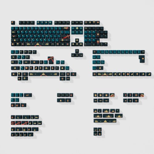 HYTE Official Songque Shadowdimmer Keycap Set and Encased Fortune Desk Pad Bundle - Green WORLDWIDE DELIVERY