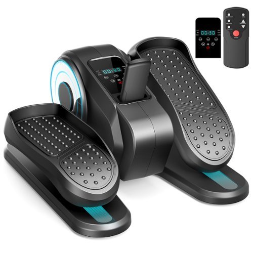 Sugift - Under Desk Elliptical Machine Pedal Exerciser 12 Speeds with Remote & Display - Black-Front_Standard 