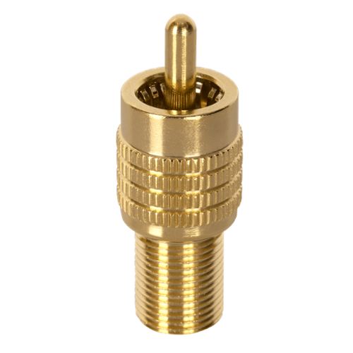 AudioQuest - Female F-Type > Male RCA Adaptor - Gold-Front_Standard 