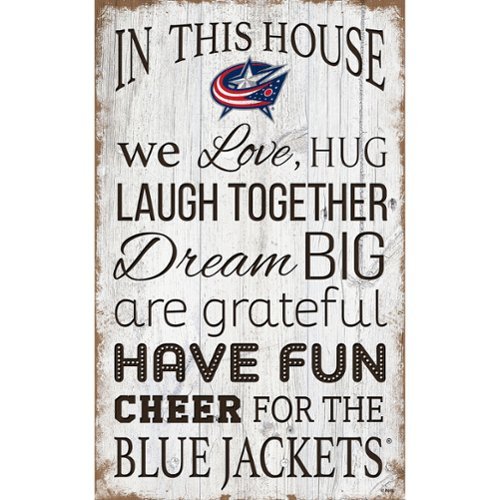 Fan Creations - Columbus Blue Jackets 11'' x 19'' Team In This House Sign - Multicolor-Front_Standard 