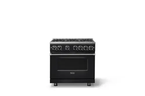 Front. Viking - Pro 7 Series 5.6 Cu. Ft. Freestanding Sealed 4 Burner Gas Convection Range - Onyx - Onyx.