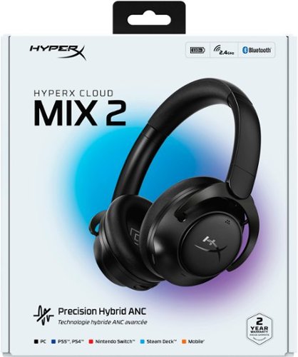 HyperX Cloud MIX 2 Dual Wireless Gaming Headset for PC, PS5, PS4, Nintendo Switch, Steam Deck, and Mobile - Black BUY IN EUROPE