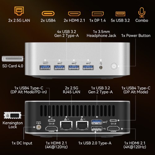 GEEKOM A9 Max AI Mini PC, AMD Ryzen AI 9 HX 370(80 TOPS), Radeon