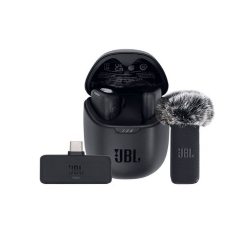 JBL - Quantum Stream Wireless Clip-On Microphone System for USB-C Devices (2.4 GHz) - Black-Front_Standard 