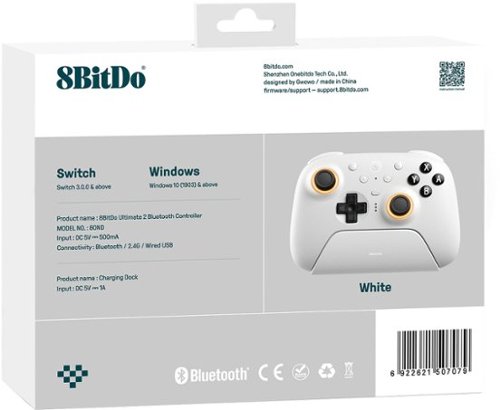 8BitDo Ultimate 2 Bluetooth Wireless Gaming Controller for Nintendo Switch, PC - White BUY IN NEW ZEALAND