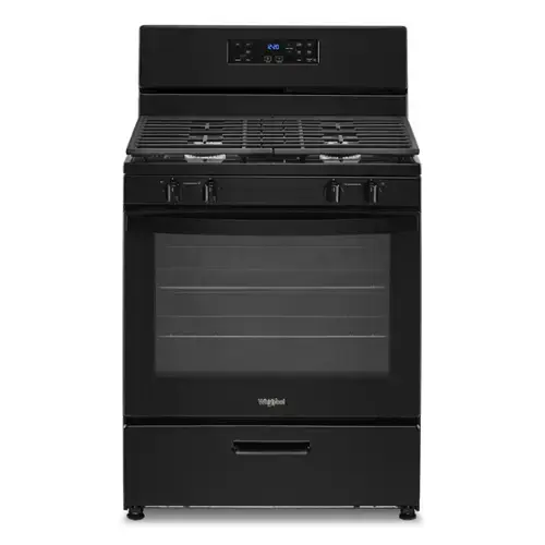 Front. Whirlpool - 5.1 Cu. Ft. Freestanding Gas Range with Broiler Drawer - Black.