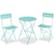 Best Choice Products - 3-Piece Small Bistro Set, Folding Patio Furniture Set of 2 Chairs and Table - Aqua Blue-Front_Standard