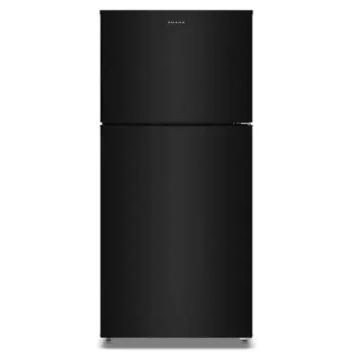 Front. Amana - 30 in. Wide 19 cu. ft. Garage Ready Top-Freezer Refrigerator and - Black.